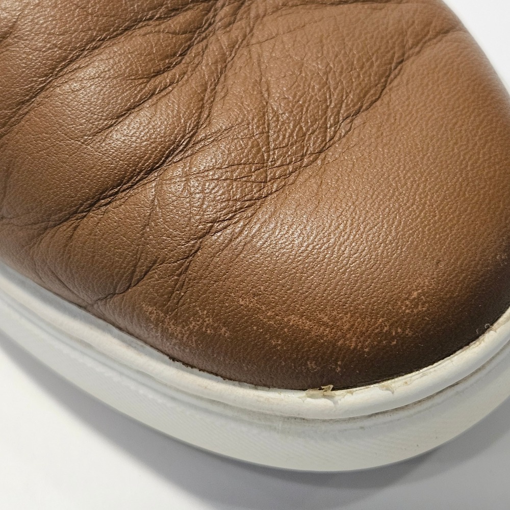 UGG Kitlyn Brown Pebbled Leather Slip On Sneakers Shearling Lined Womens 6 - Picture 5 of 13
